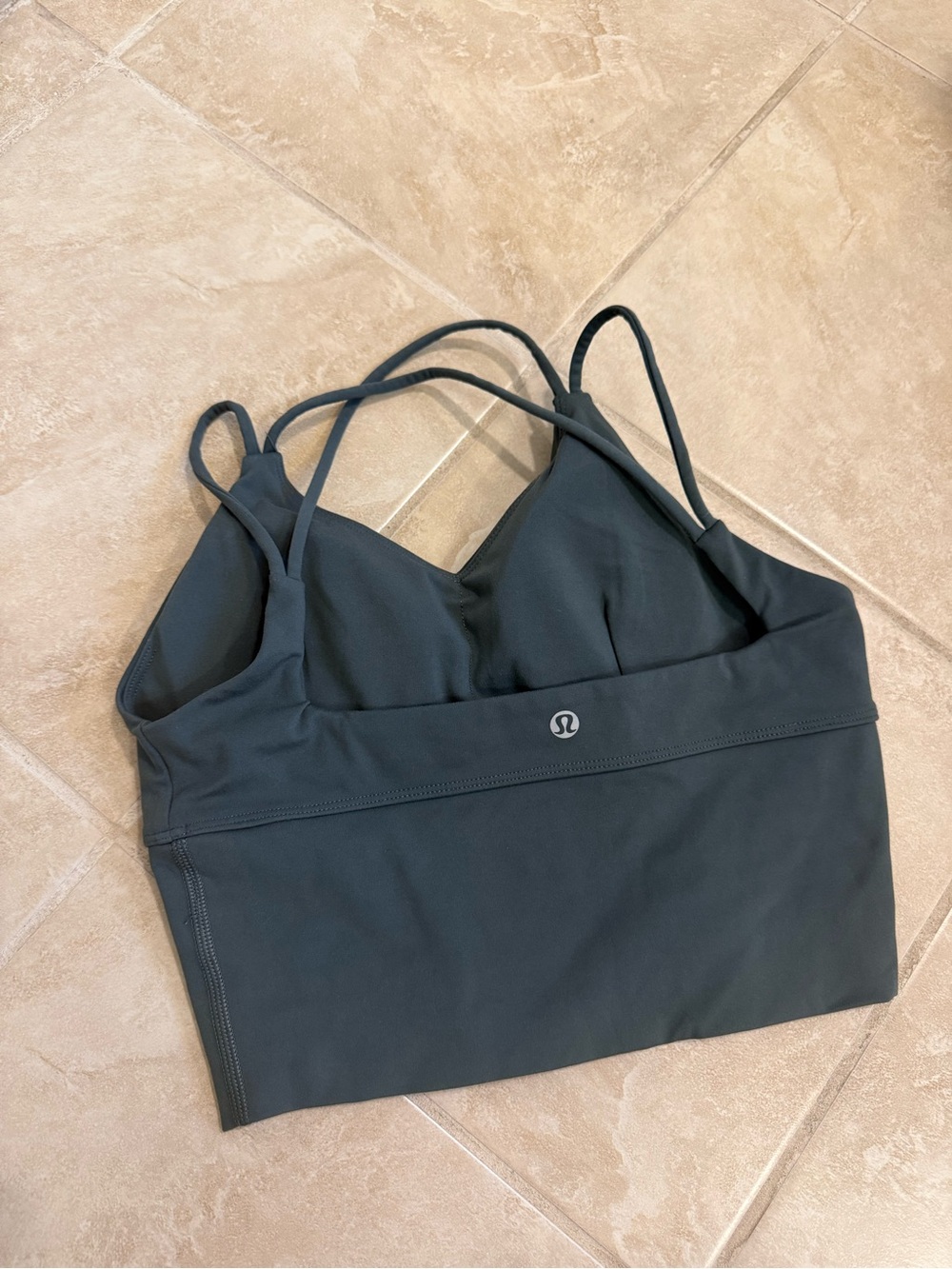lululemon athletica Charcoal Double-Strap Longline Sports Bra